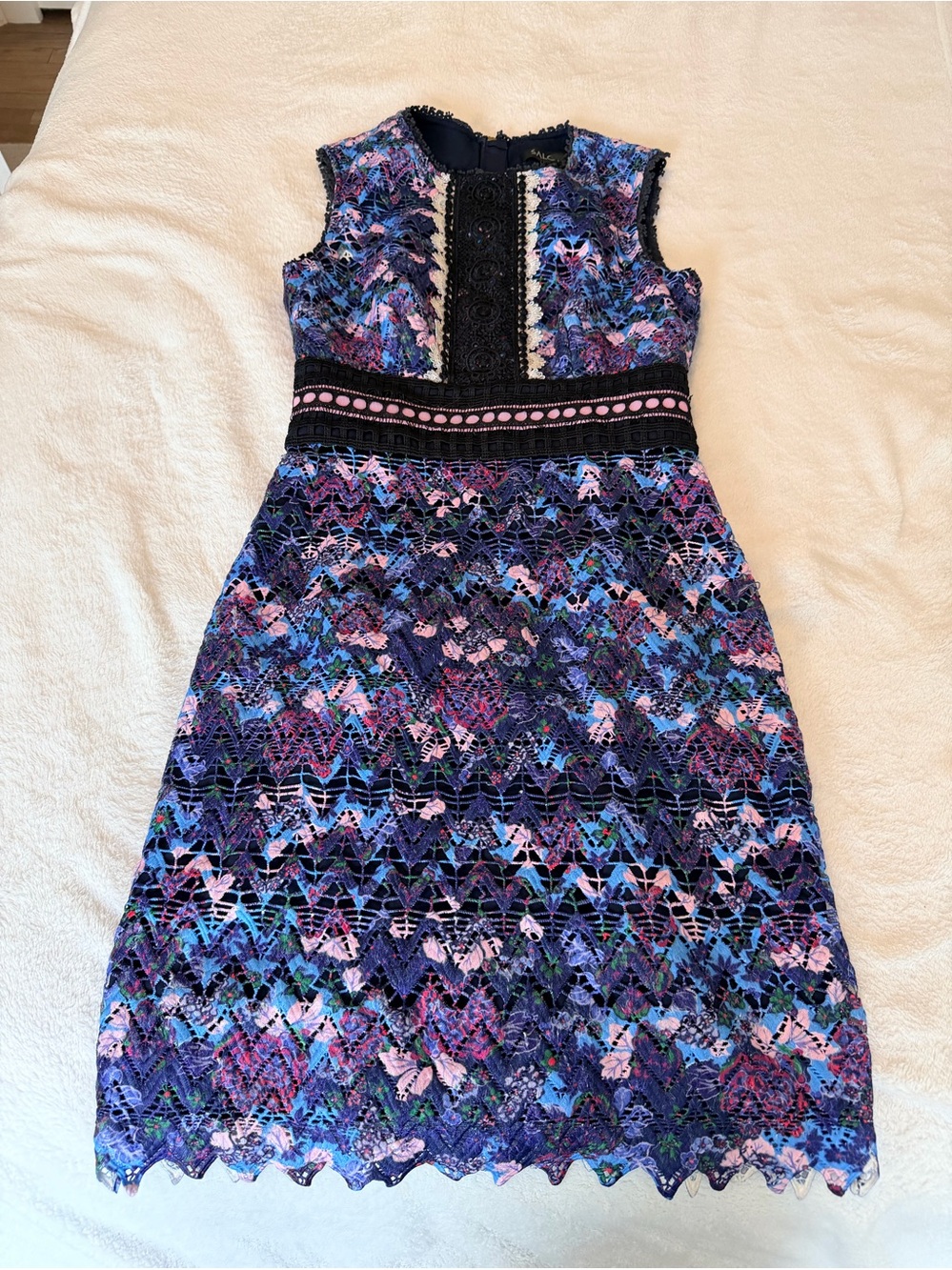 SALONI Blue and Purple Mini Dress